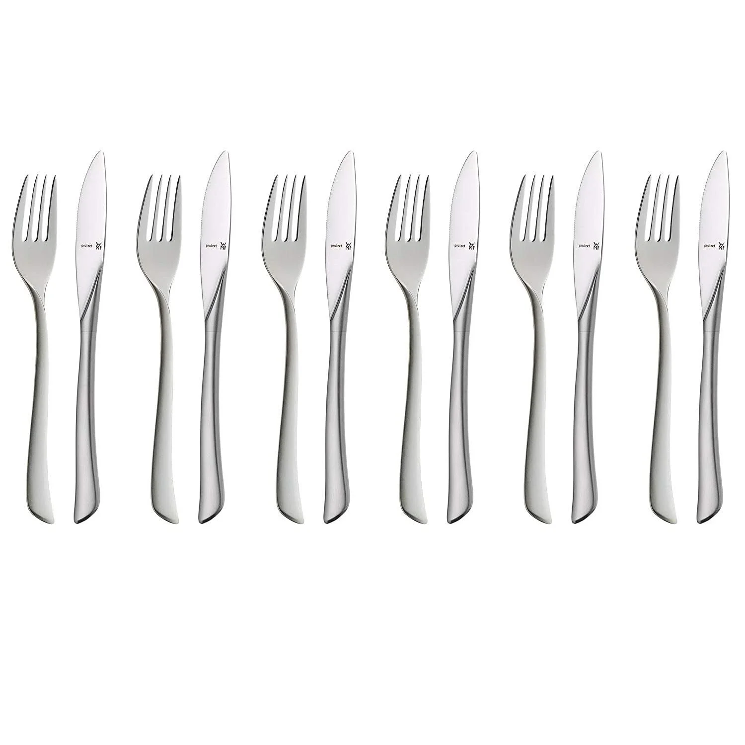 Набір десертних / для сніданку столових приборів WMF Virginia 1142566390 Cromargan Protect нержавіюча сталь 12 штук, фото №1