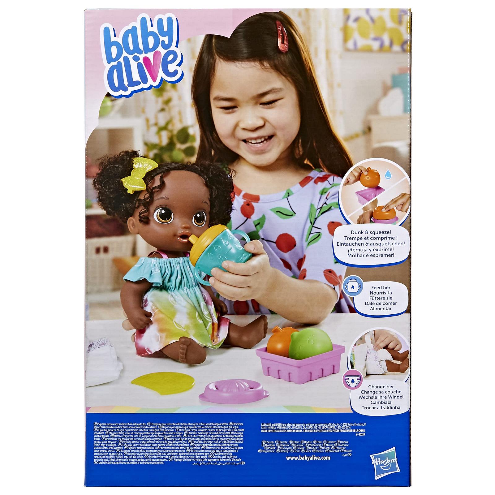 Кукла Baby Alive Fruit Juice Fun Lime Toy Juicer Drinks Power PIPI from 3 Черные волосы, фото №11