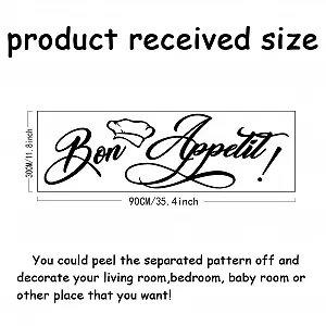 Наклейка на стіну SUPERDANT Bon Appetit Food Texts Вініл 90 x 30 см synthetic.ua - Фото 1