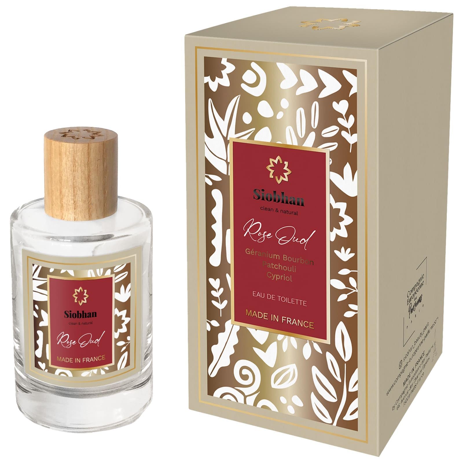 Туалетная вода SIOBHAN Rose Oud Герань Бурбон Пачули и Циприол 100 мл 93% ингредиентов природного происхождения, фото №2