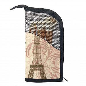Набір кистей для макіяжу Eiffel TowerParis-Postkarte з органайзером та 12 кистями - Фото 1