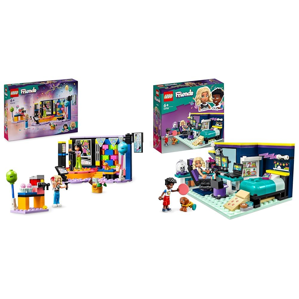 Кубики LEGO Friends 41755 Figures Karaoke Party Novas Room с мини-фигурками Zac и собакой Pickle подарки для детей от 6 лет 2023, фото №1