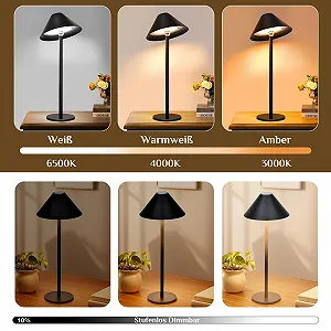 Настільна лампа Rosnek LED Бездротова 360° Магнітна 4000 мАг 3 кольори Сенсорна synthetic.ua - Фото 1