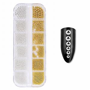 Стрази для нігтів 12 Cell 6 Розмірів Сталева кулька DIY Прикраси - Фото 1