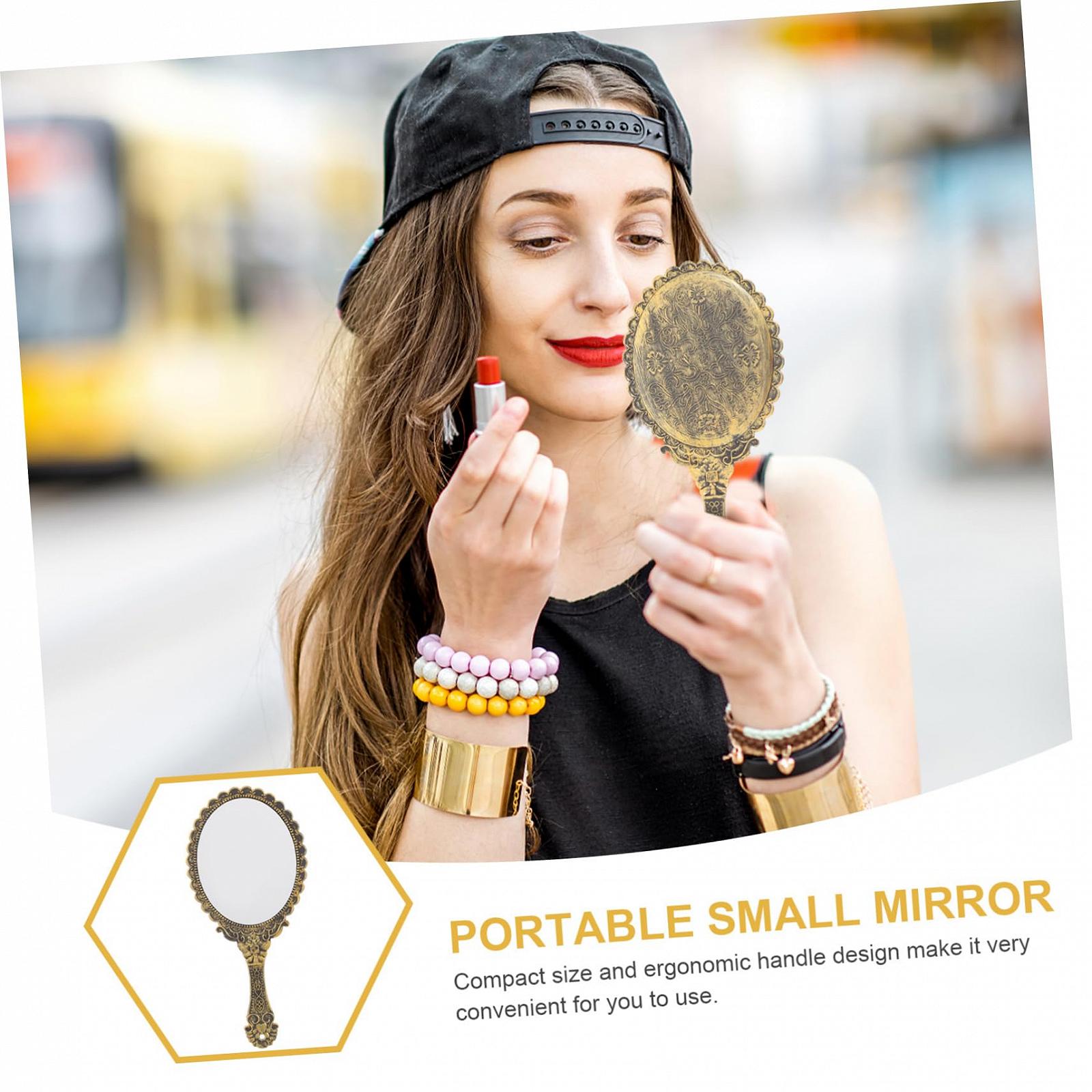 Дзеркало Angoily Столове дзеркало Вишуканий дзеркало З тисненим дизайном Вантажний косметичний дзеркало Ручний дзеркало, фото №7 Дзеркало Angoily Столове дзеркало Вишуканий дзеркало З тисненим дизайном Вантажний косметичний дзеркало Ручний дзеркало, фото №7