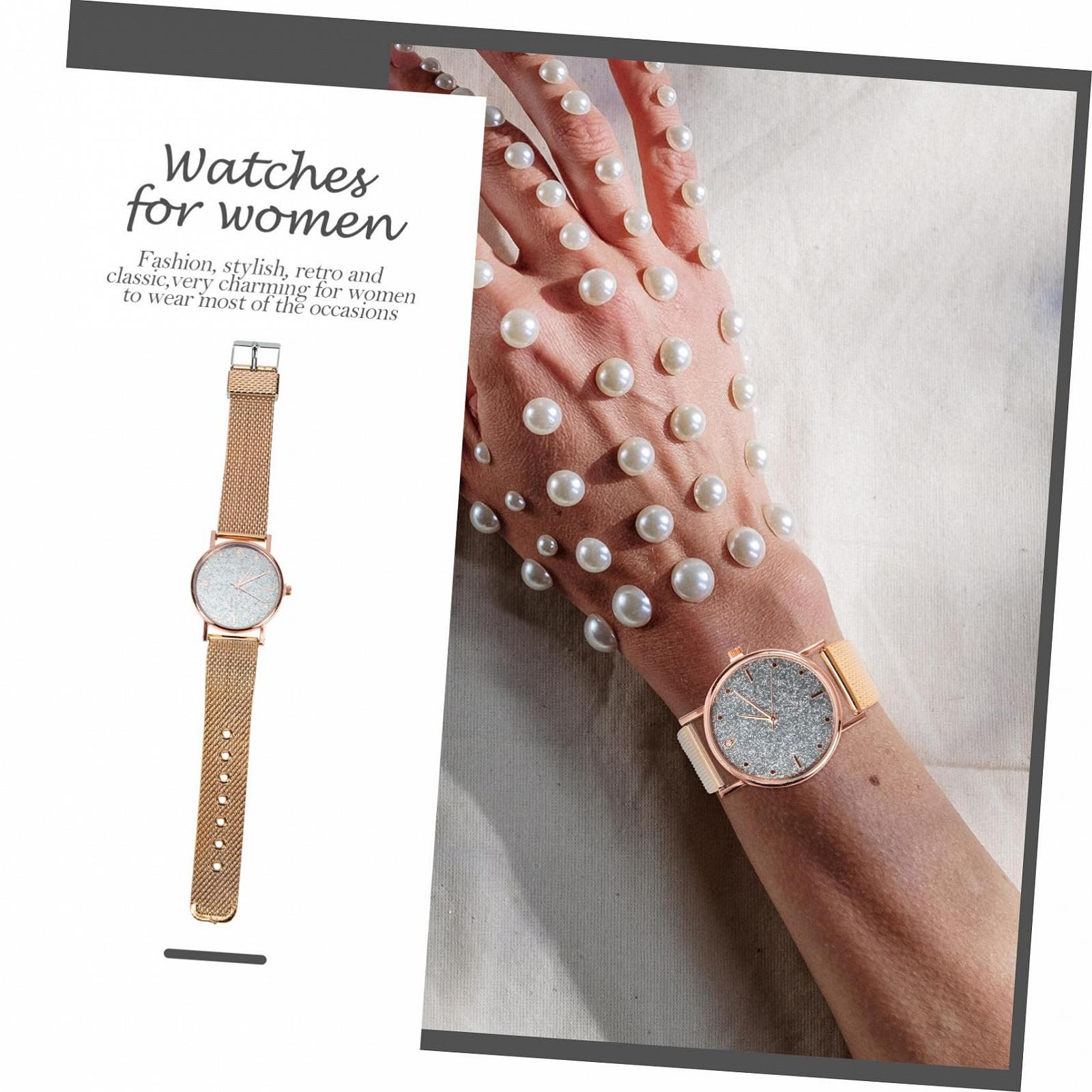 Часы кварцевые PartyKindom Женские Розовый Золотистый, фото №4 Часы кварцевые PartyKindom Женские Розовый Золотистый, фото №4