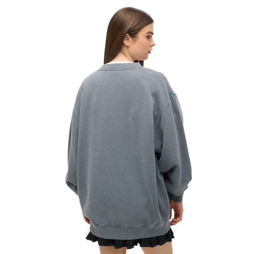 Женская толстовка Superdry Oversized с круглым вырезом, микрологотипом и графикой, фото №2