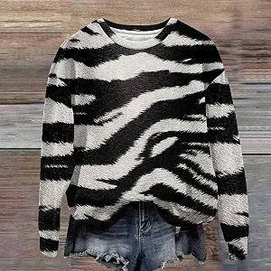 Женский Свитшот Рождественский 2025 Уютная Зимняя Коллекция Доминирующий и Трендовый Анималистичный Принт Осенне-Зимний Мягкий Удобный Пуловер с Длинными Рукавами synthetic.ua - Фото 1