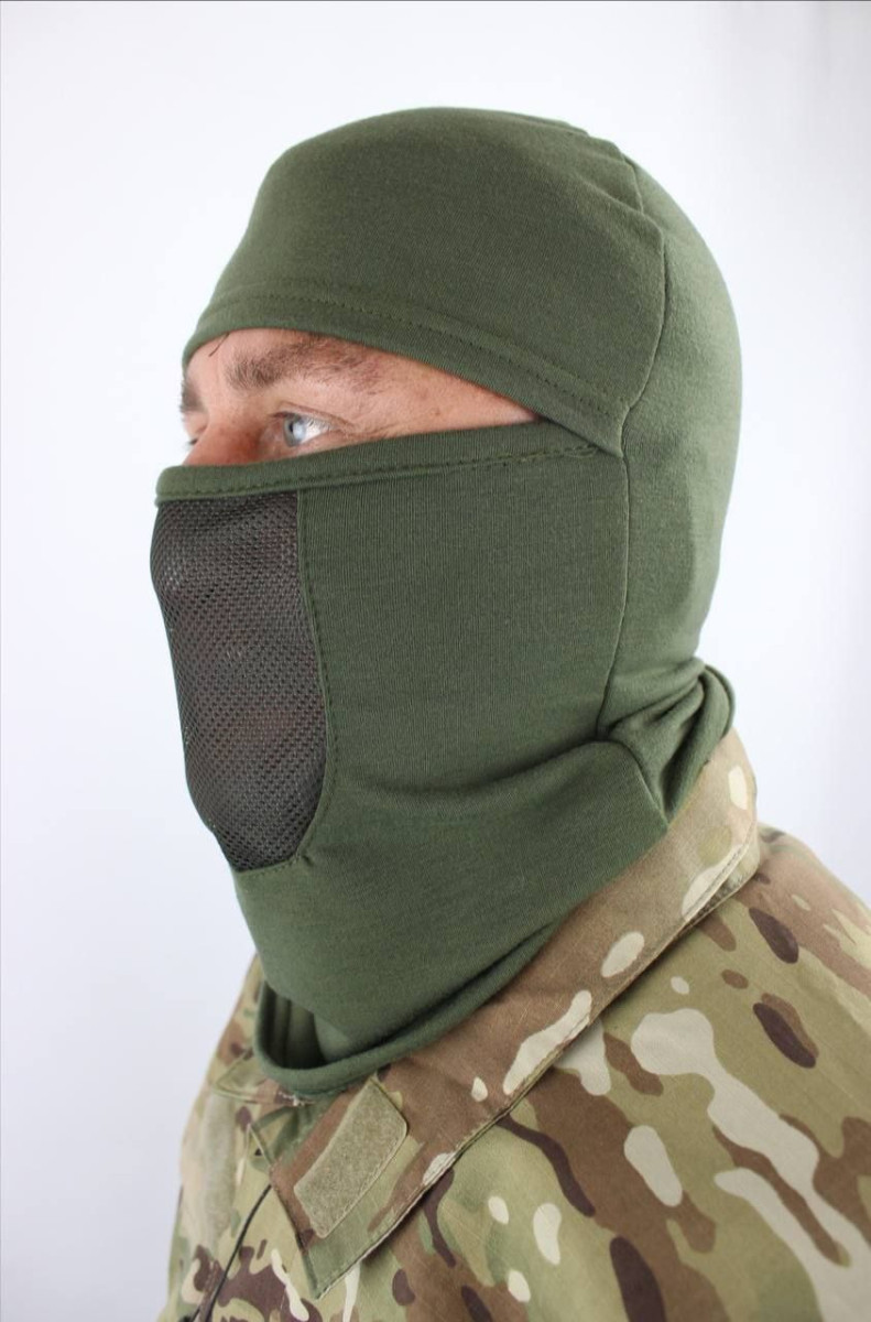Балаклава тактическая с сеткой двунитка вискозная ВСУ ЗСУ 20221923 8077 хаки, фото №3 Балаклава тактическая с сеткой двунитка вискозная ВСУ ЗСУ 20221923 8077 хаки, фото №3