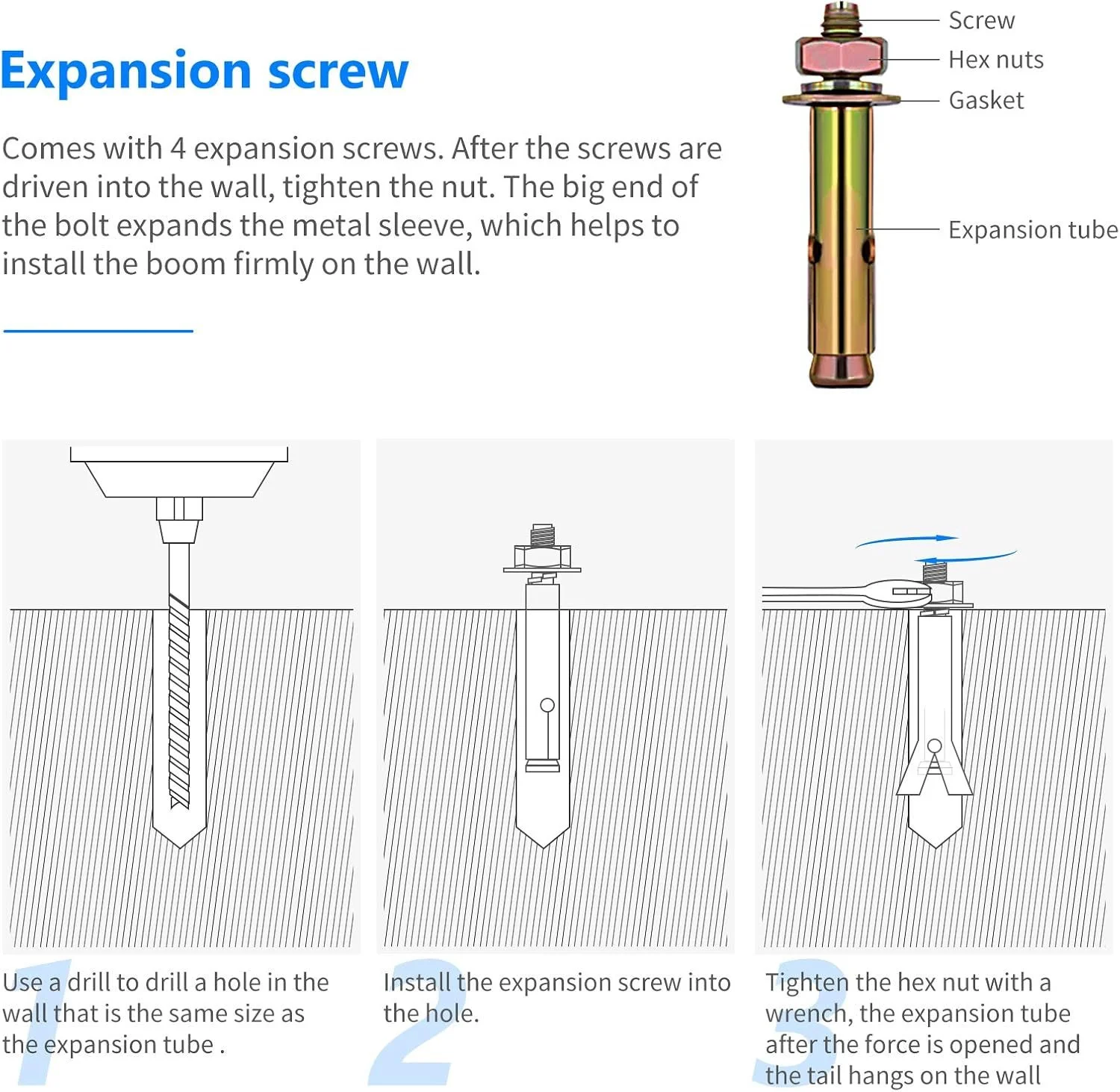 Настінний кронштейн для штанги Neewer 169 см Срібний, фото №6 Настінний кронштейн для штанги Neewer 169 см Срібний, фото №6