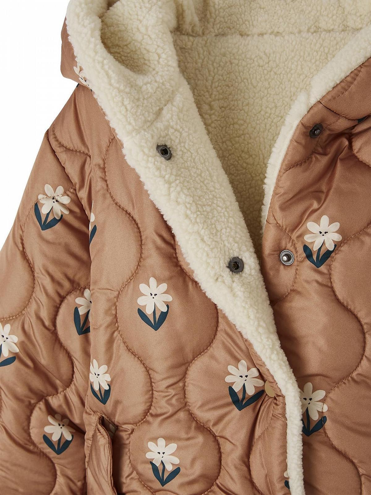 Куртка стеганная Vertbaudet Девочка с капюшоном двухсторонняя из Teddyfleece, утеплитель переработанный полиэстер, фото №3