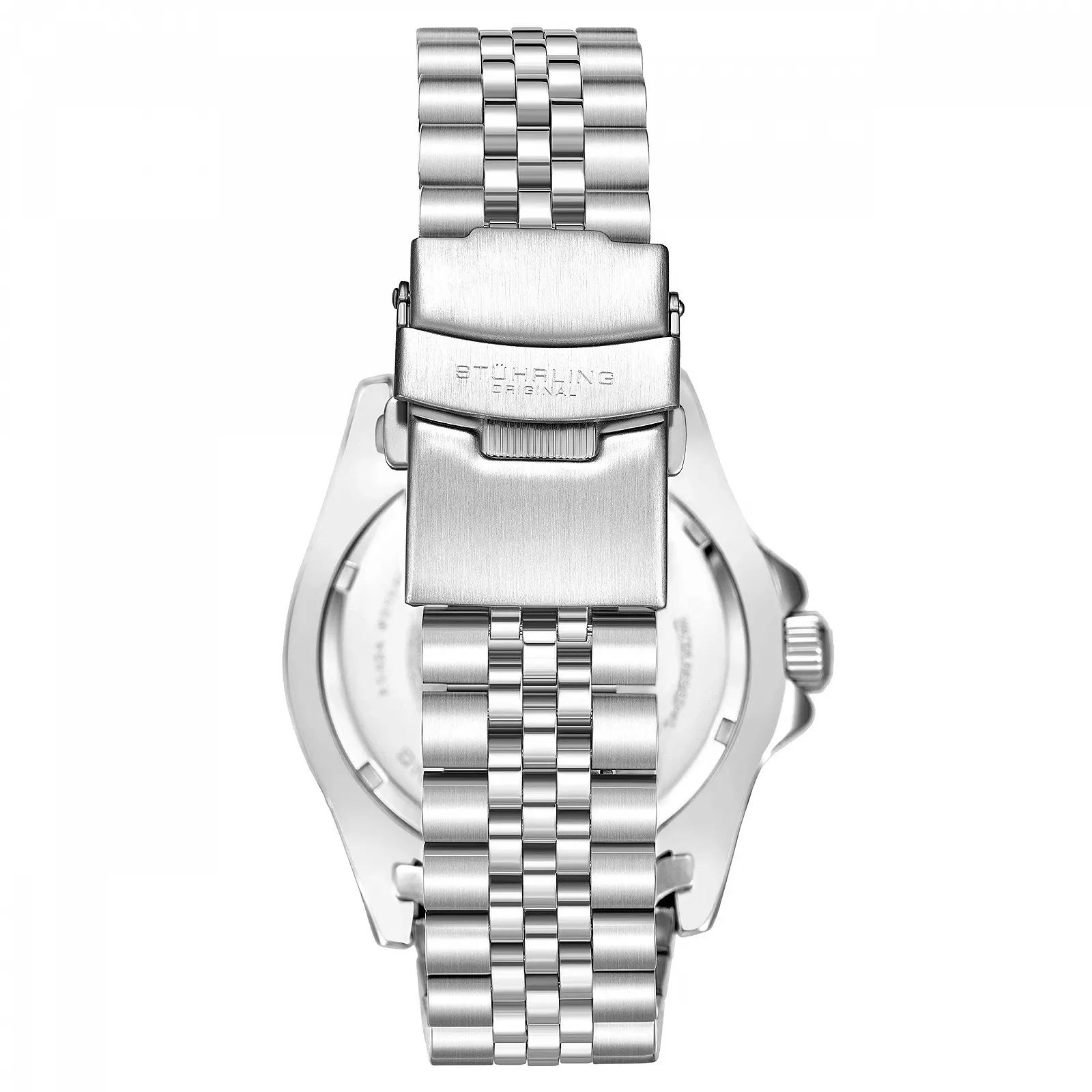 Часы Stuhrling Original Мужские с GMT механизмом и юбилейным браслетом из нержавеющей стали Кварцевые Двойное время Быстрая установка даты с завинчивающейся заводной головкой, фото №6