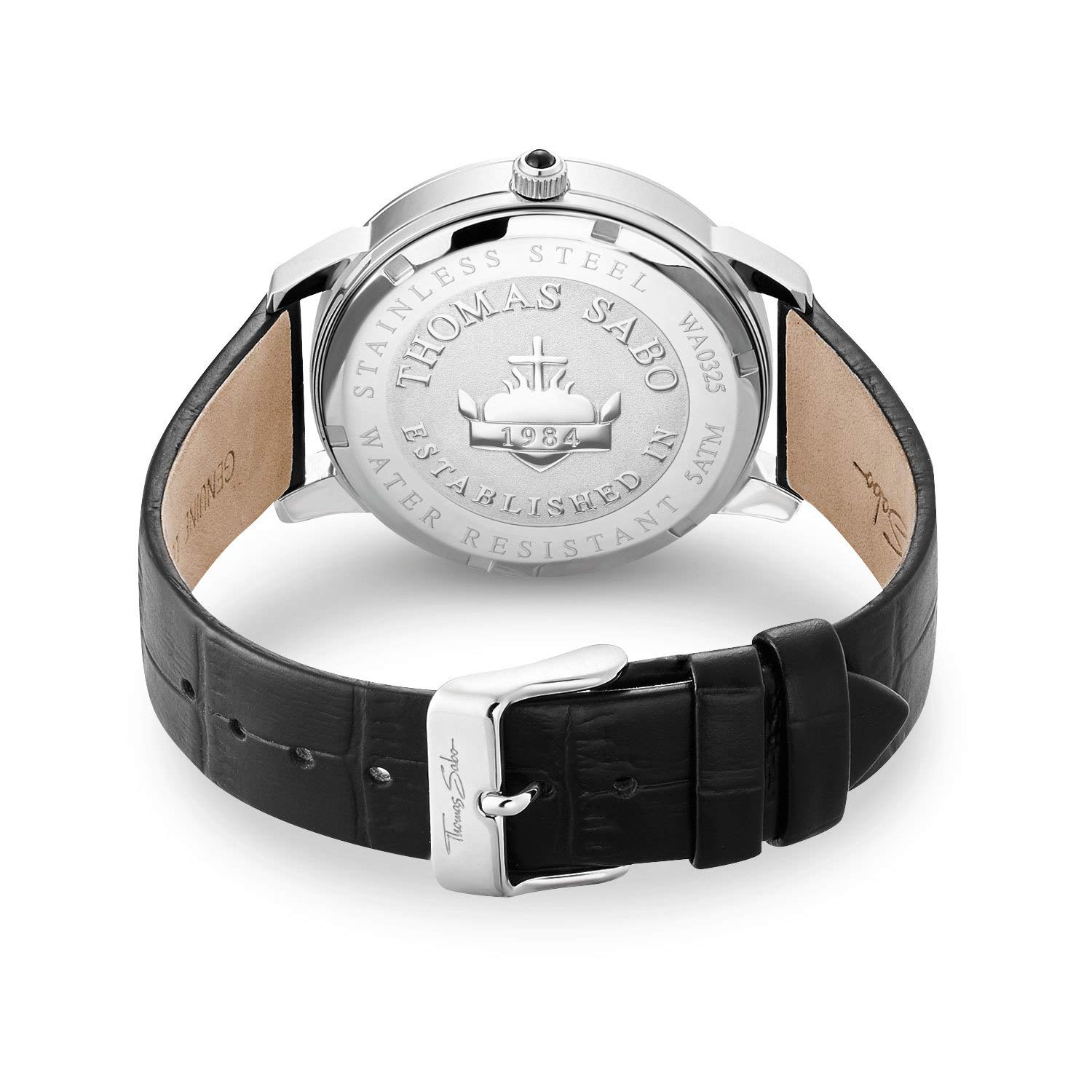 Мужские часы Thomas Sabo Rebel Spirit Moonphase кожаные аналоговые кварцевые WA0325-218-203 42 мм, фото №3