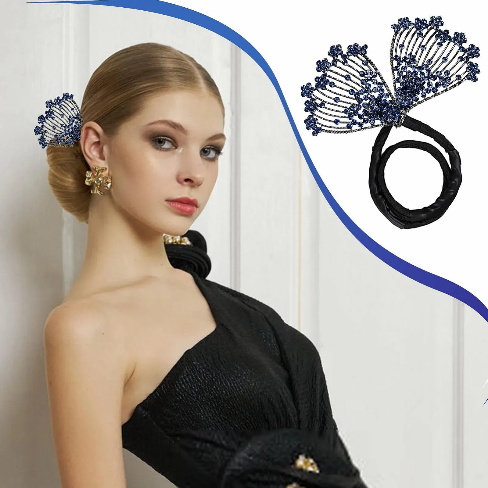 Заколка для волос со стразами, для вечеринок, ужинов, свадеб, фото №3 Заколка для волос со стразами, для вечеринок, ужинов, свадеб, фото №3