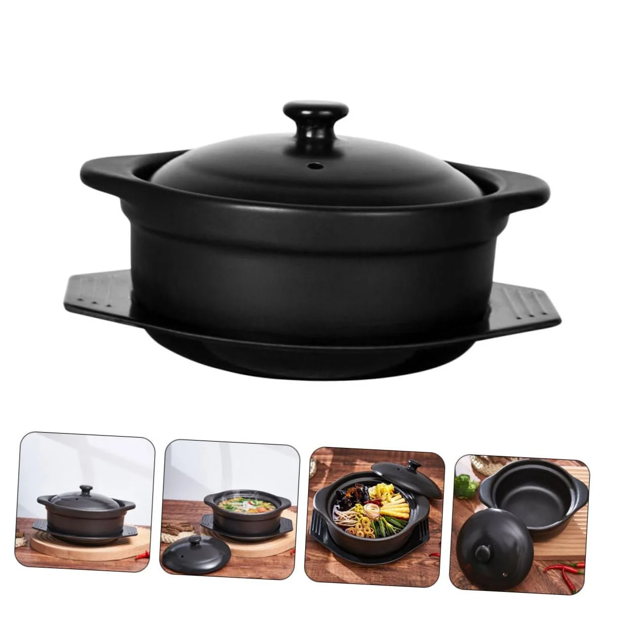 Кастрюля VALICLUD керамическая с крышкой термостойкая, фото №9