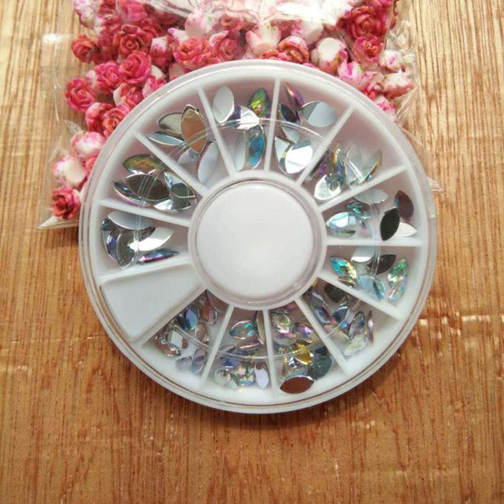 Колесо для декору нігтів Crystal, змішані розміри, блискучі намистини, фото №5