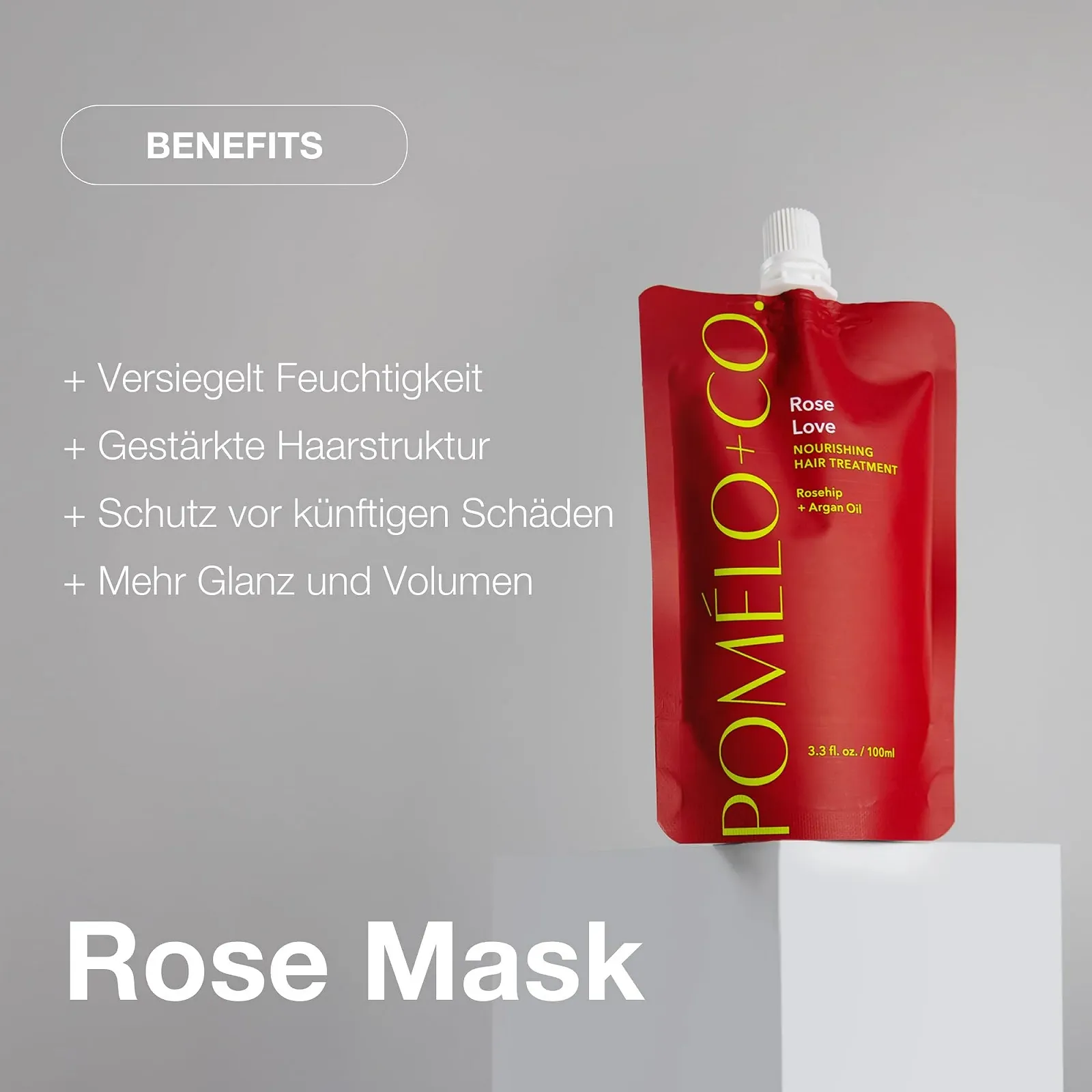 Маска Pomélo+Co. 99.4% Natural Anti Frizz Rose Love 100 мл, фото №2