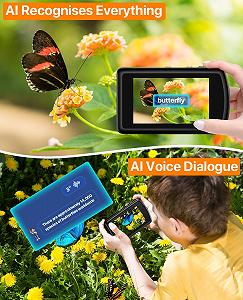 Цифровая камера AI Smart с WiFi, автофокусом, сенсорным IPS-экраном, SD-карта 32 ГБ для детей, подростков, взрослых synthetic.ua - Фото 1