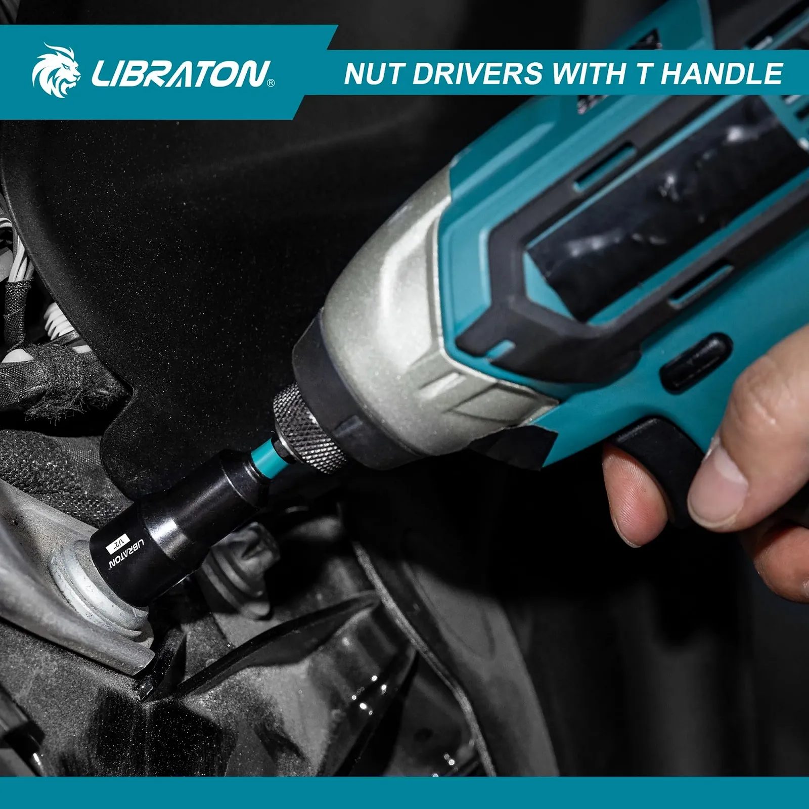 Набір магнітних подовжених головок LIBRATON 27 предметів 1/4 дюйм з Т-подібною тріскачкою Metric SAE S2 Bit Holder, фото №7