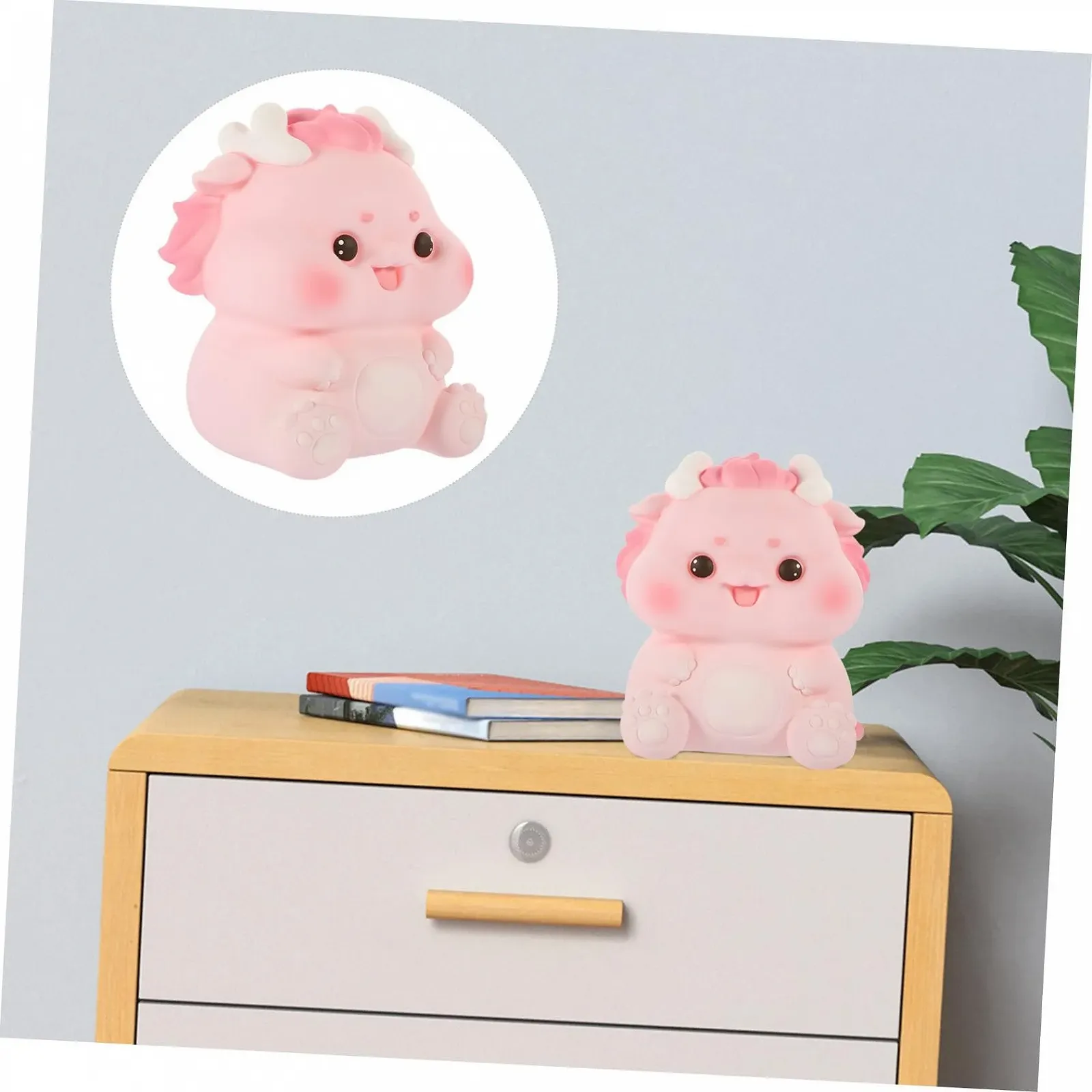 Копилка VICASKY Дракон Средняя Виниловая Розовая, фото №6