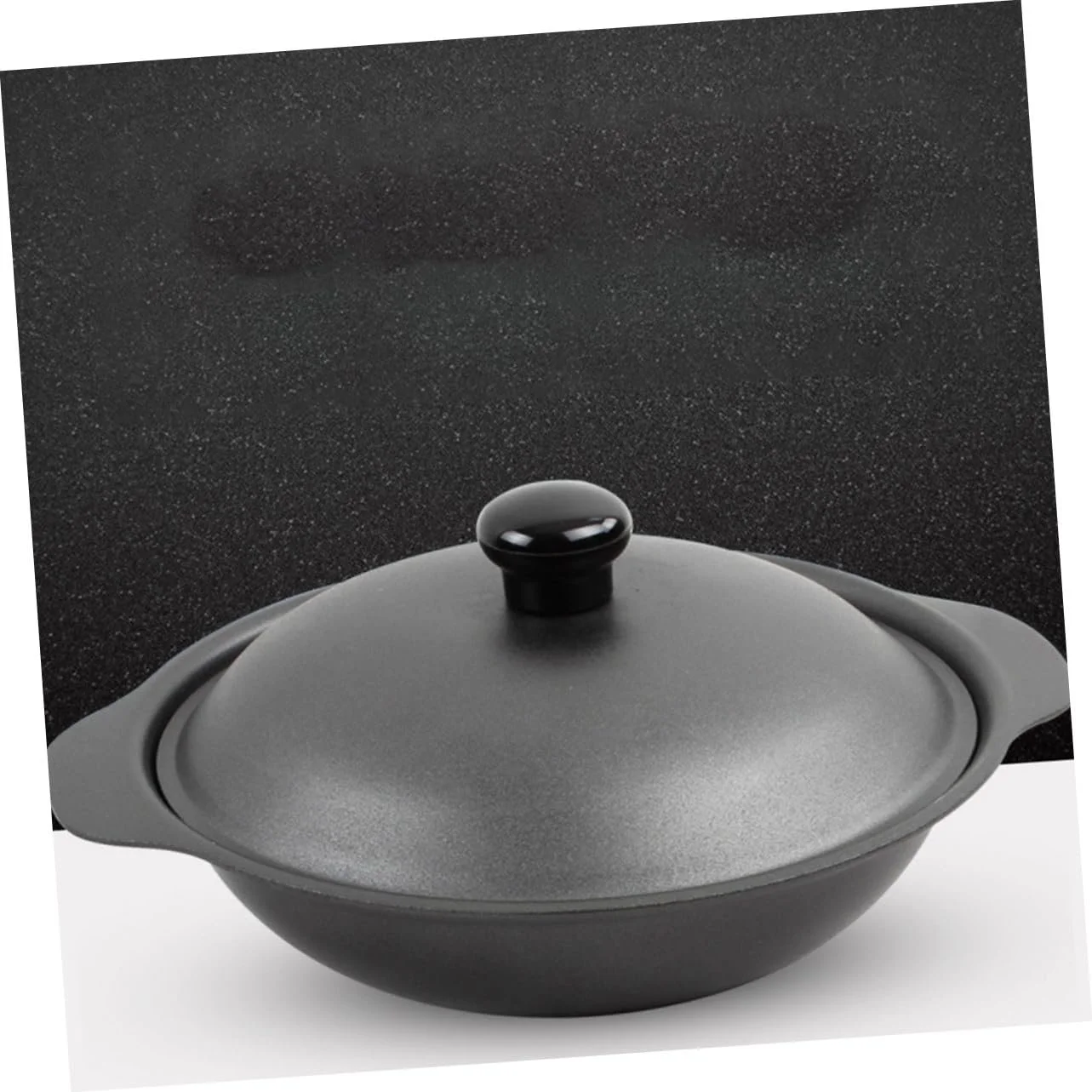 Кастрюля-жаровня LIFKOME чугунная эмалированная с крышкой 20 см, фото №6