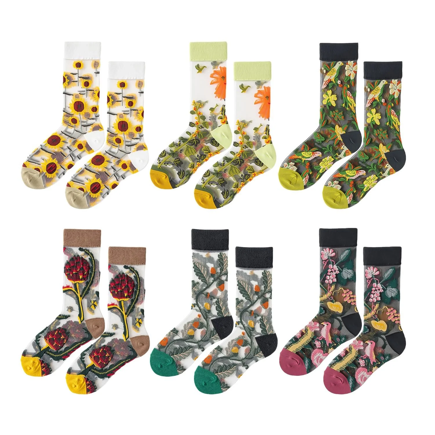 Шкарпетки з рюшами Жіночі прозорі 6 пар, фото №1 Шкарпетки з рюшами Жіночі прозорі 6 пар, фото №1