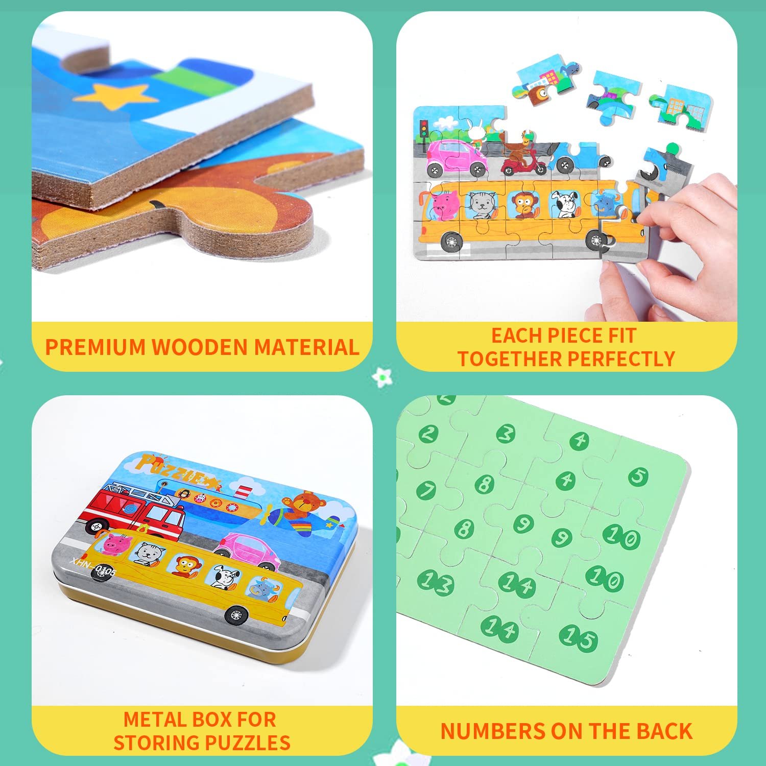 Деревянный пазл 64 элемента Машина в металлической коробке, фото №5 Деревянный пазл 64 элемента Машина в металлической коробке, фото №5