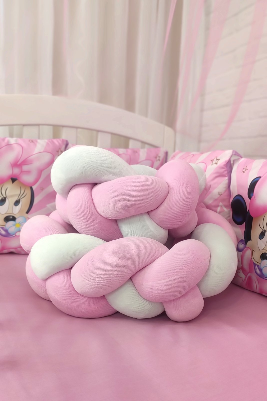 Дитяче постільна ліжечко з балдахіном Акварель Міні Маус (В02511), фото №2