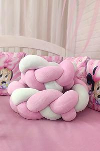 Дитяче постільна ліжечко з балдахіном Акварель Міні Маус (В02511) synthetic.ua - Фото 1