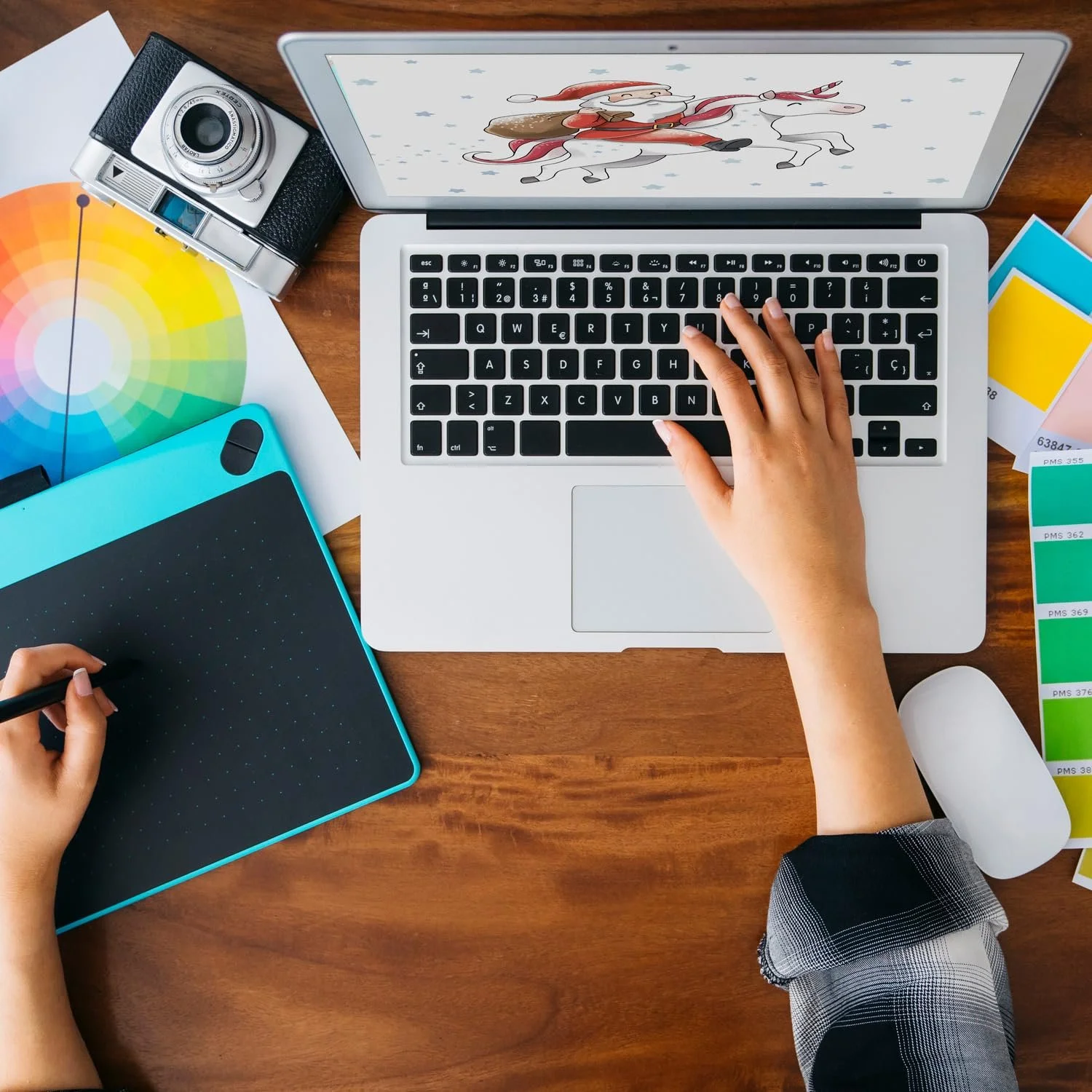 Скарбничка Санта-Клаус на єдинорозі дерев'яна, фото №8