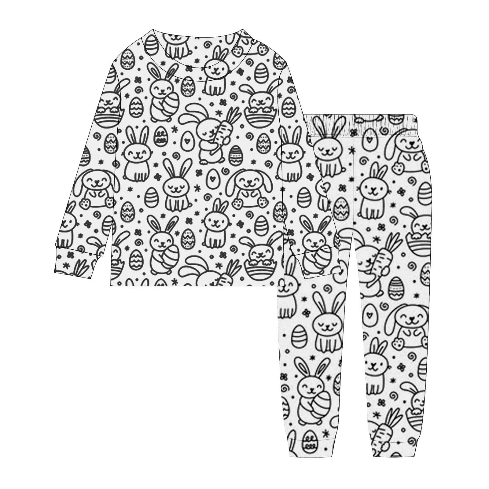 Різдвяна піжама EQWIGKEIT Комплект дитячого домашнього одягу для розмальовування своїми руками для хлопчиків, фото №1