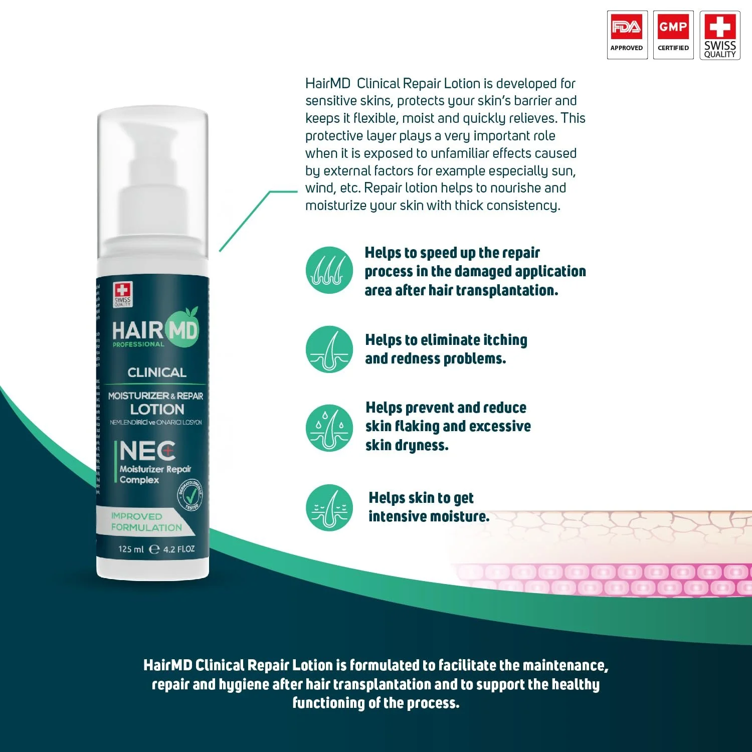 Лосьйон Hairmd Clinical Repair Panthenol%9 150 мл, фото №2 Лосьйон Hairmd Clinical Repair Panthenol%9 150 мл, фото №2