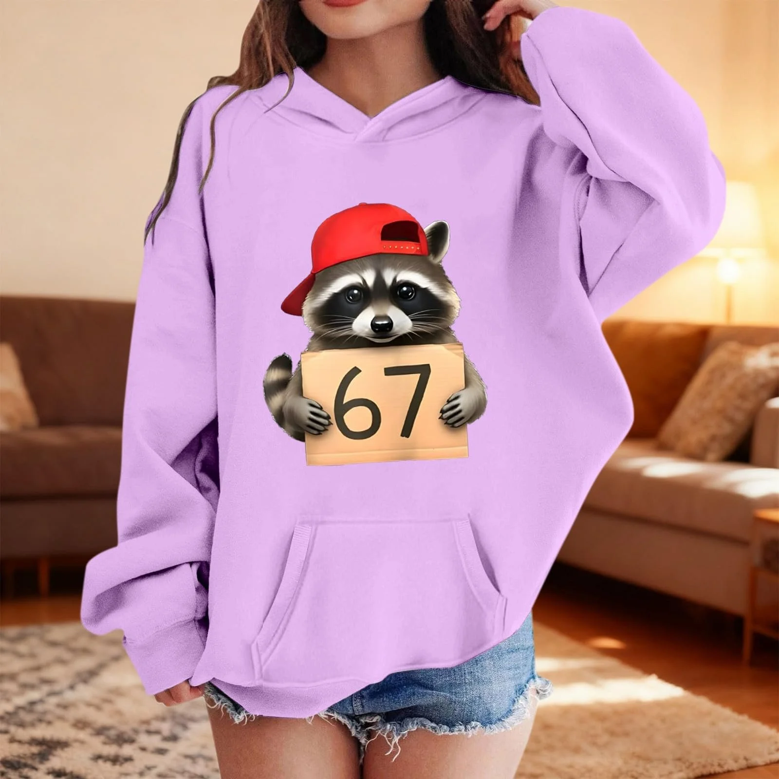 Худі Світшот для дівчинки Sfwqoifou 67, з принтом, фото №3