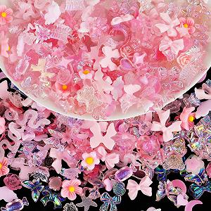 Giantree, Різні форми, Прикраса для нігтів Серце Бантик Бісер, 100 шт, 3D - Фото 1