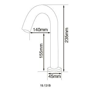 Кран сенсорний для умив-ка HOTEC 19.131B-DC/AC (220V/6V),висота 235мм,з трансформатором латунь Cold synthetic.ua - Фото 1