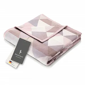 Одеяло Biederlack Мягкая хлопковая смесь Diamond Pastel Розовый 150 x 200 см - Фото 1