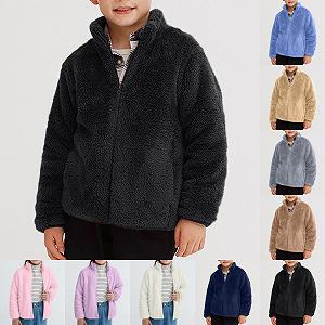 Флисовая куртка Ybing Teddyjacke Однотонная Плюшевая куртка Теплая Флисовая зимняя куртка на молнии со стоячим воротником Удобное зимнее пальто synthetic.ua - Фото 1