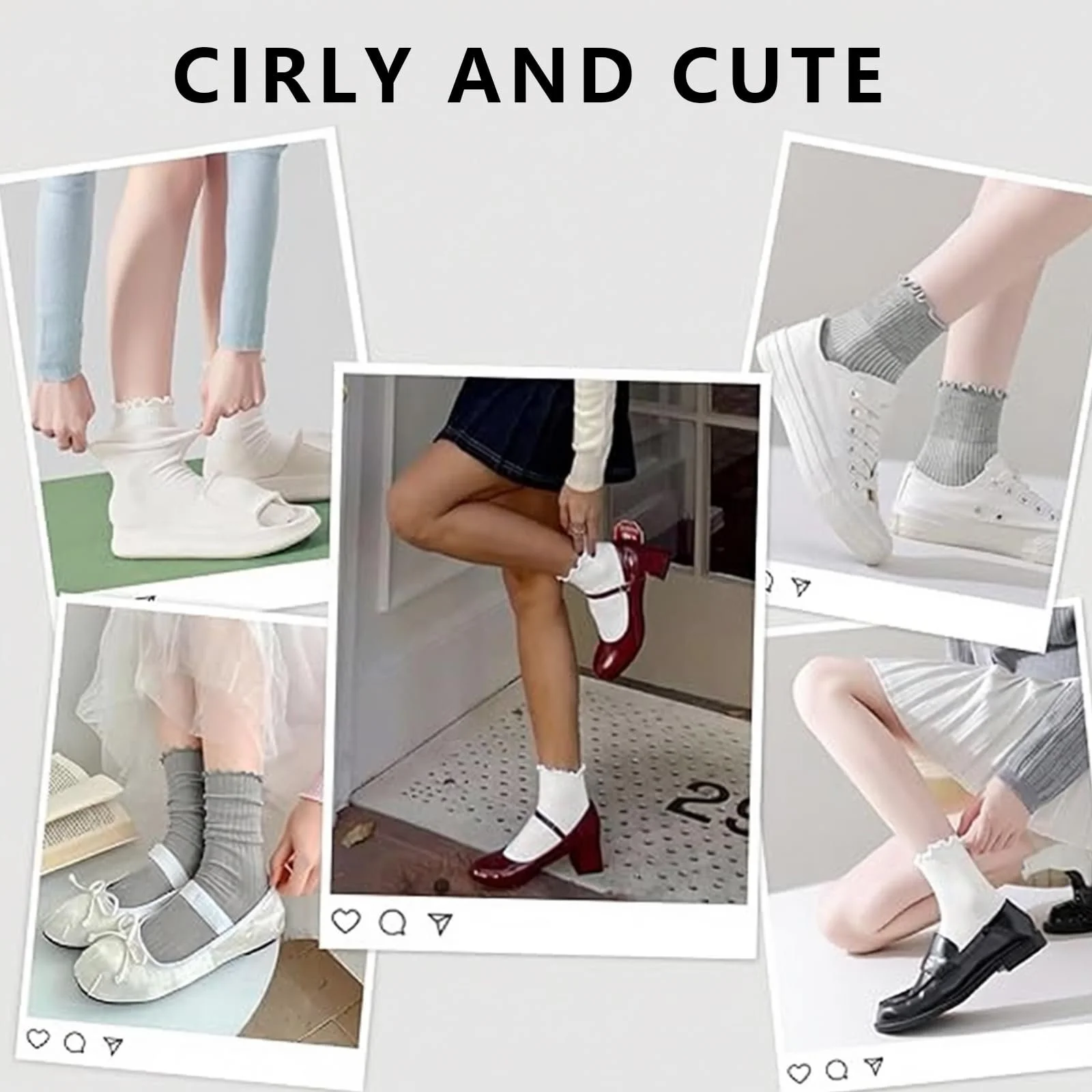 Носки с рюшами Женские хлопковые вязаные размер 35-41, 8 пар, фото №7