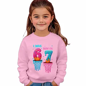 Світшот для дівчинки з довгими рукавами та круглим вирізом з графічним принтом - Фото 1