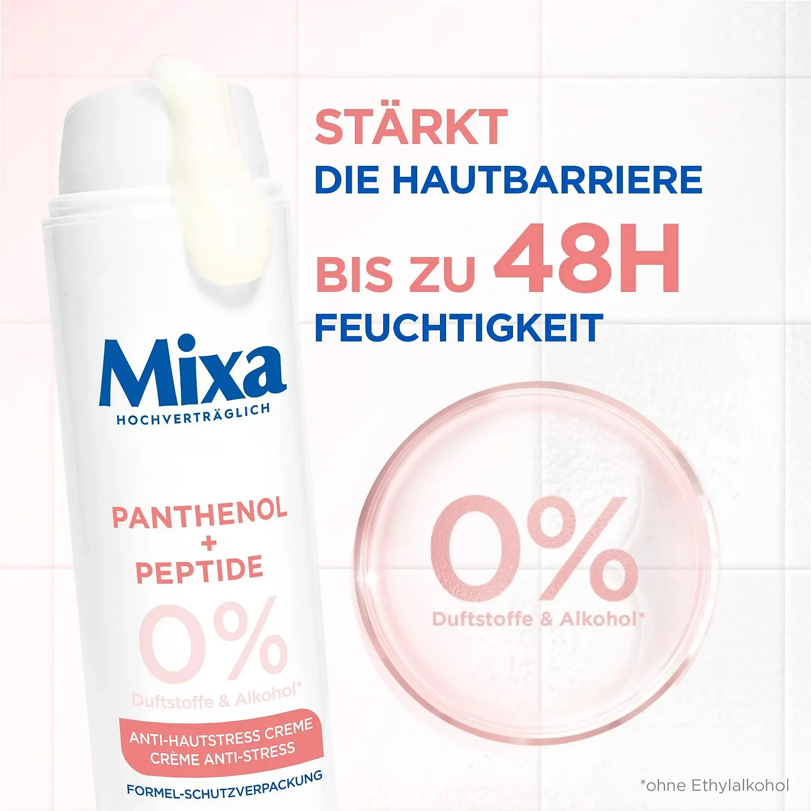Крем для обличчя Mixa Anti-Skin Stress зволожувальний та регенерувальний з пантенолом та пептидами 50 мл, фото №2