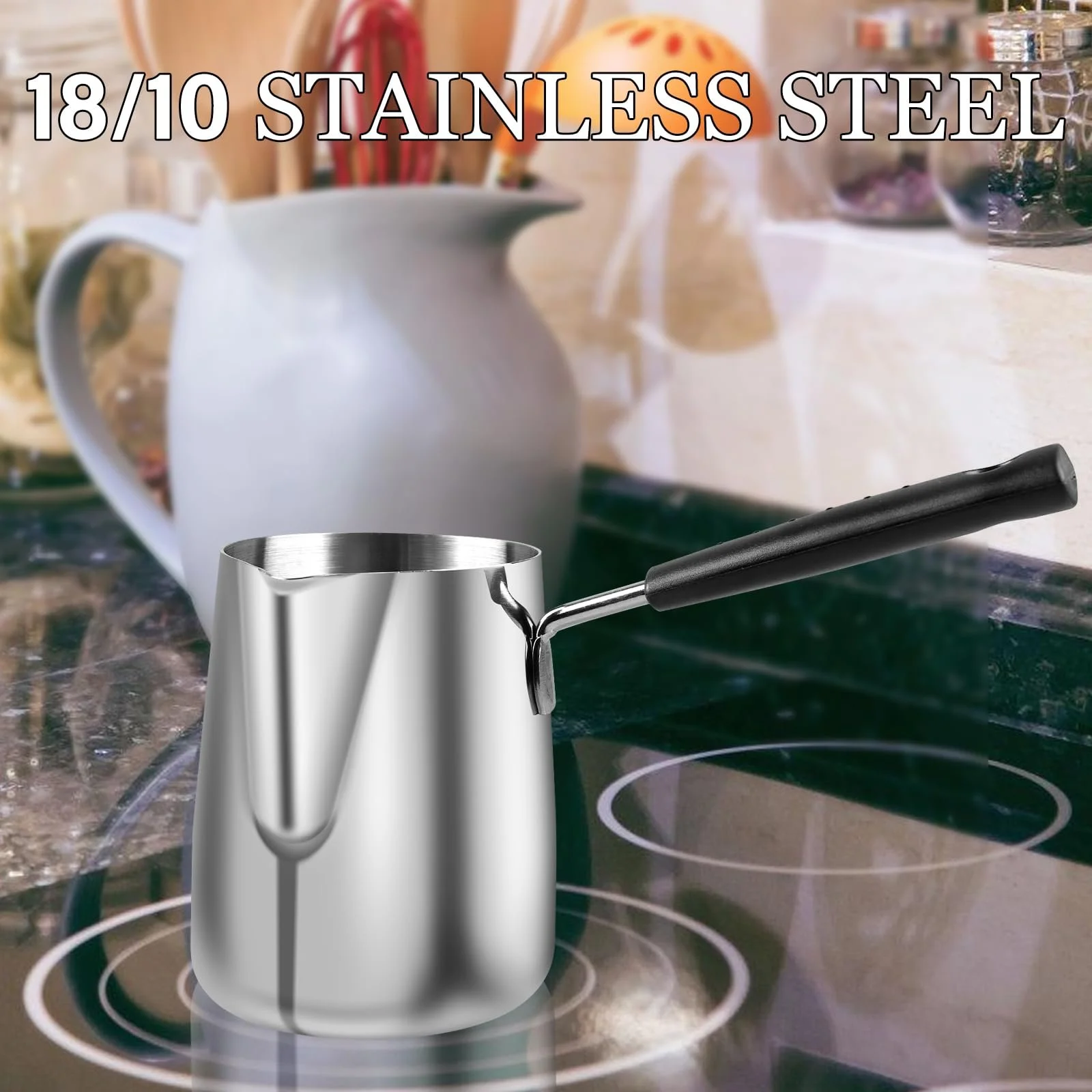 Турка з нержавіючої сталі 304, 600 мл, фото №4 Турка з нержавіючої сталі 304, 600 мл, фото №4