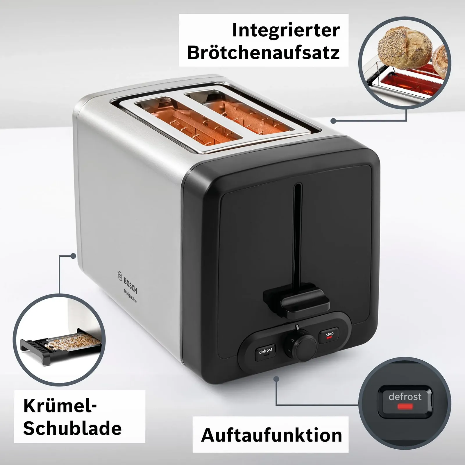 Тостер Bosch DesignLine Compact, фото №2