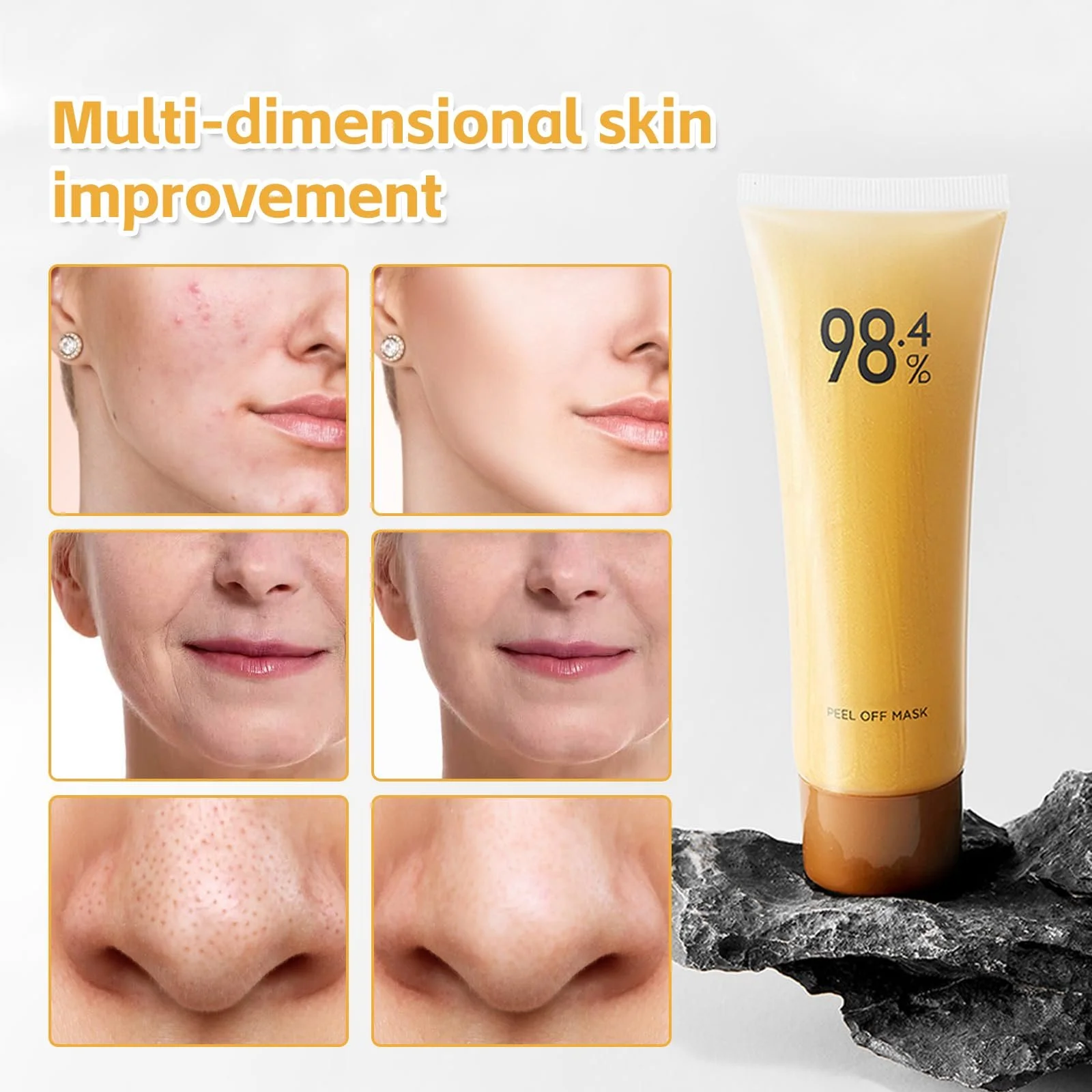 Маска плівкова для обличчя Золота фольга, 3 шт, 80 г, фото №4