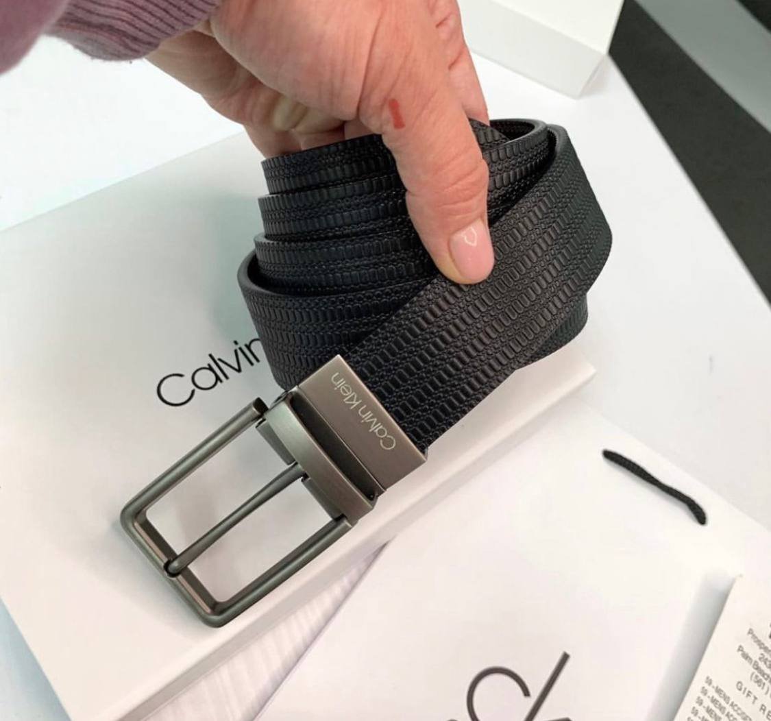Чоловічий подарунковий набір ремінь та портмоне у фірмовому упакуванні Calvin Klein Jeans, фото №8