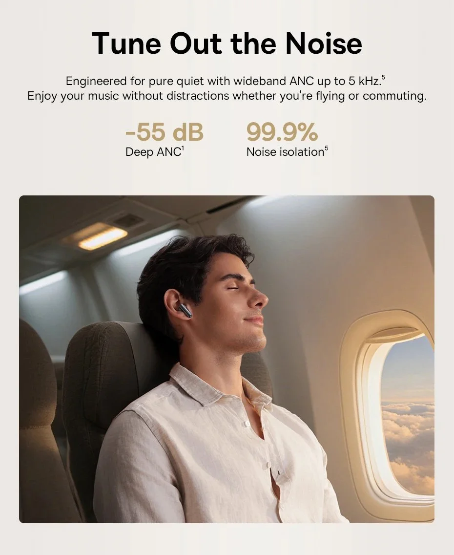 Наушники Baseus Bowie MP1 Hi-Res LDAC ANC -55dB 6-Mic Black, фото №12