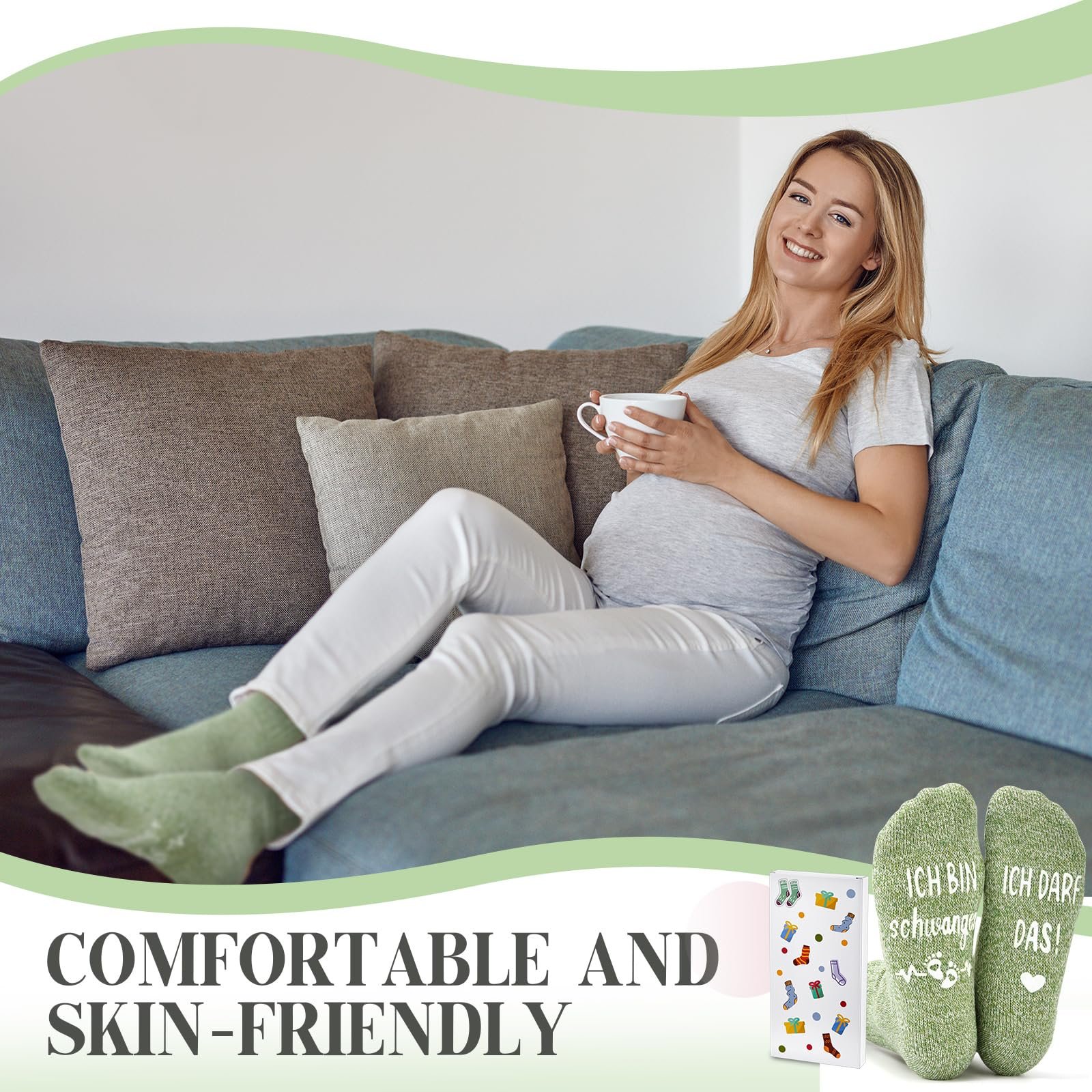 Носки Jadive I Am Pregnant Expectant Mum Gift Funny Gifts for Expectant Mothers Pregnant Pregnancy Announcement Christmas, фото №6