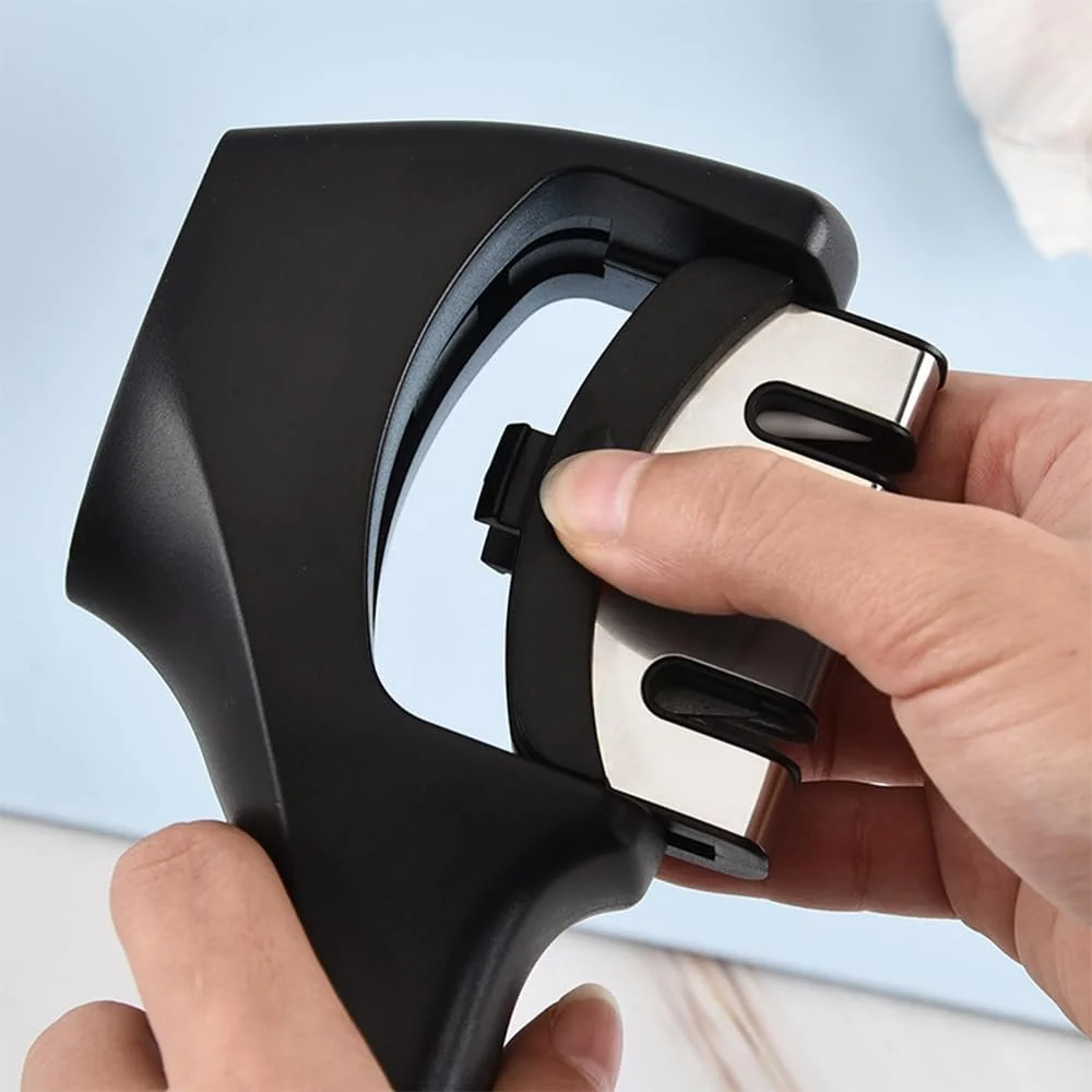 Точилка для ножей ручная 3-ступенчатая с эргономичной ручкой, фото №5 Точилка для ножей ручная 3-ступенчатая с эргономичной ручкой, фото №5