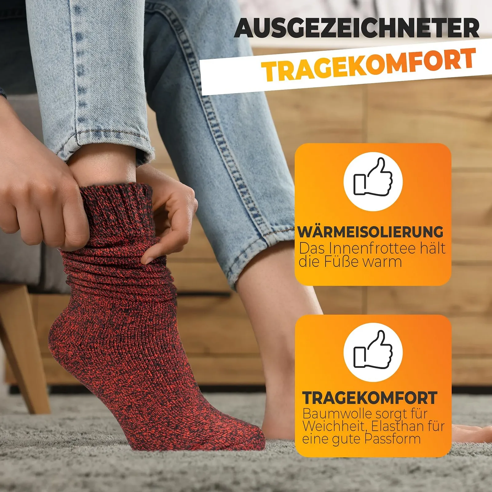 Термошкарпетки до коліна OCERA, 6 пар, фото №3 Термошкарпетки до коліна OCERA, 6 пар, фото №3