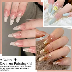 Гель-лак - Набор - 12 цветов Твердый гель-лак - Набор, устойчивый к сколам цвет для маникюра | Включает спонж и металлический захват для градиентного искусства, салонного качества - Дизайн ногтей для взрослых, девушек synthetic.ua - Фото 1