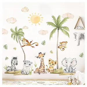 Наклейка на стіну Little Deco DL5075 Safari Animals Giraffe Lion XXL - Фото 1